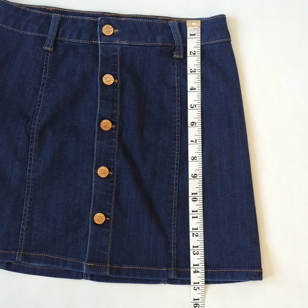 Celebrity Pink Button Up Denim Skirt Junior 5/27 Blue - Picture 9 of 9